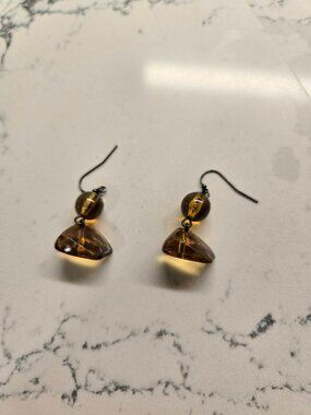 Amber pierced earrings